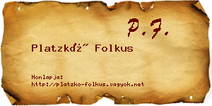 Platzkó Folkus névjegykártya